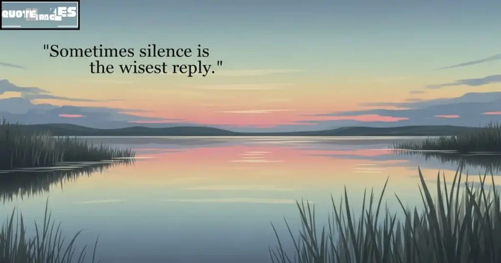 Silence is the best answer
