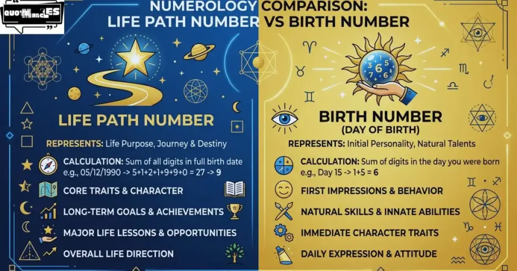 Life Path Number vs Birth Number