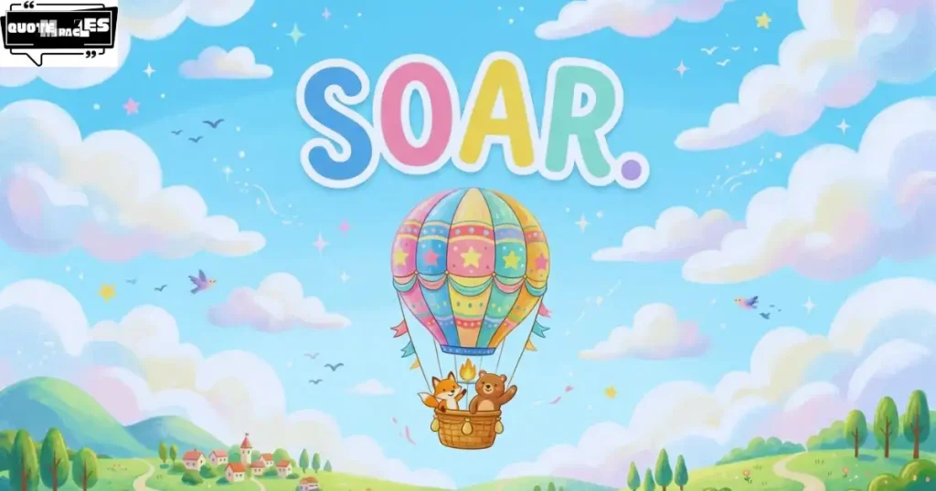 Uplifting one word Hot Air Balloon Quotes for Kids